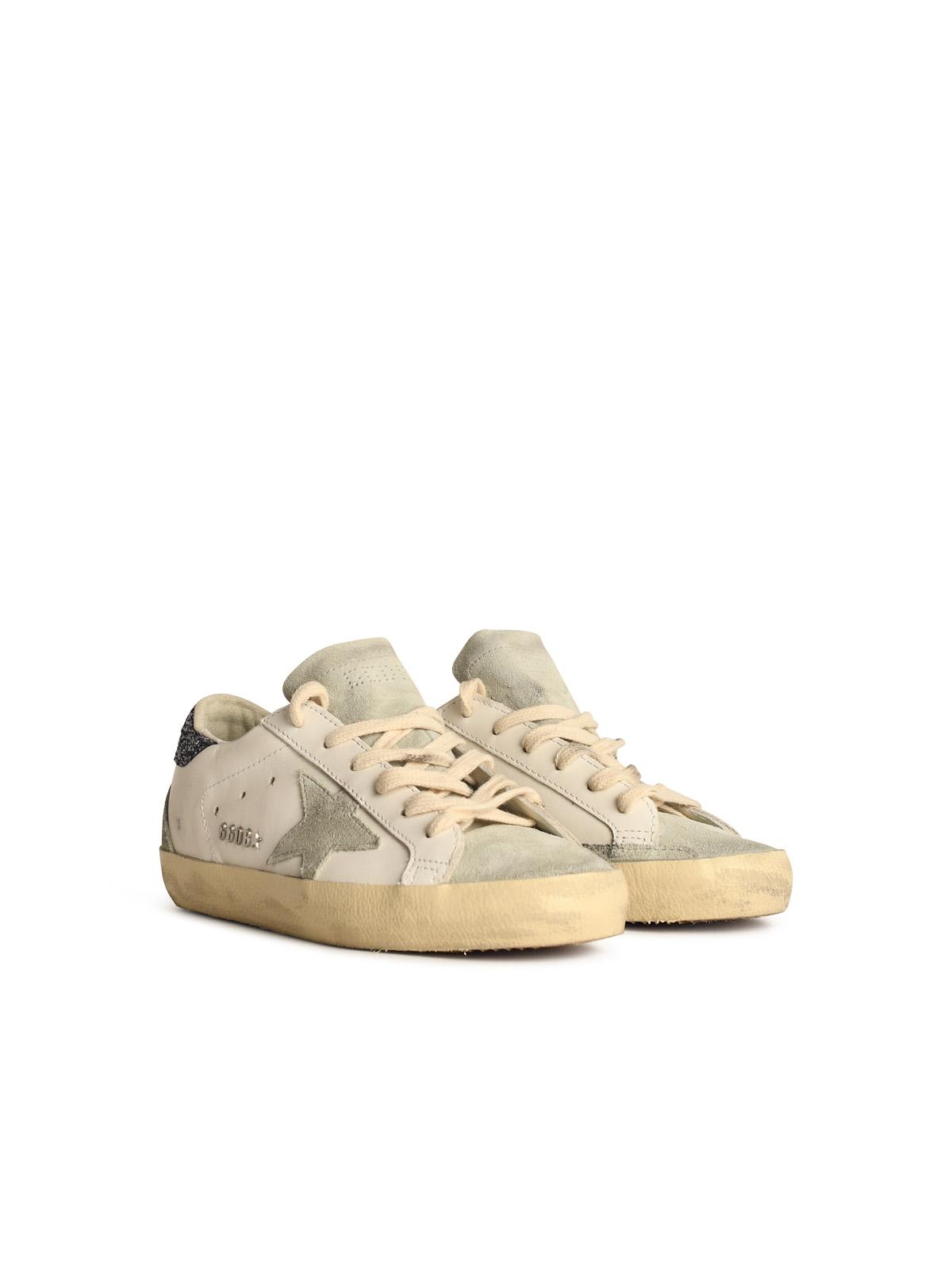 Shop Golden Goose White Leather Superstar Sneakers