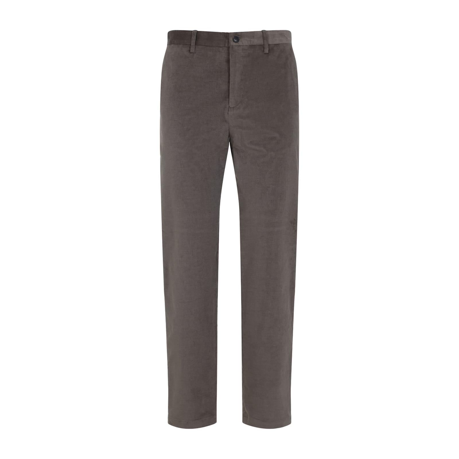 Paul Smith Wool Corduroy Straight Fit Trousers In Gray