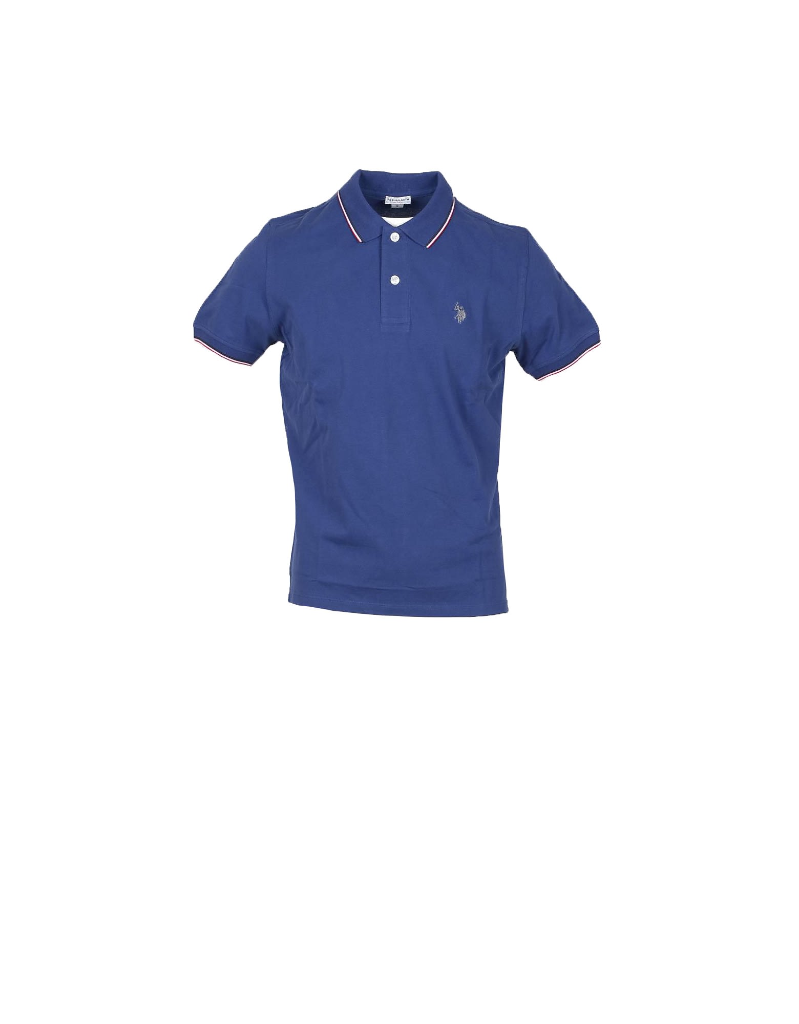 U.s. Polo Assn. Bright Blue Piqué Cotton Mens Polo Shirt