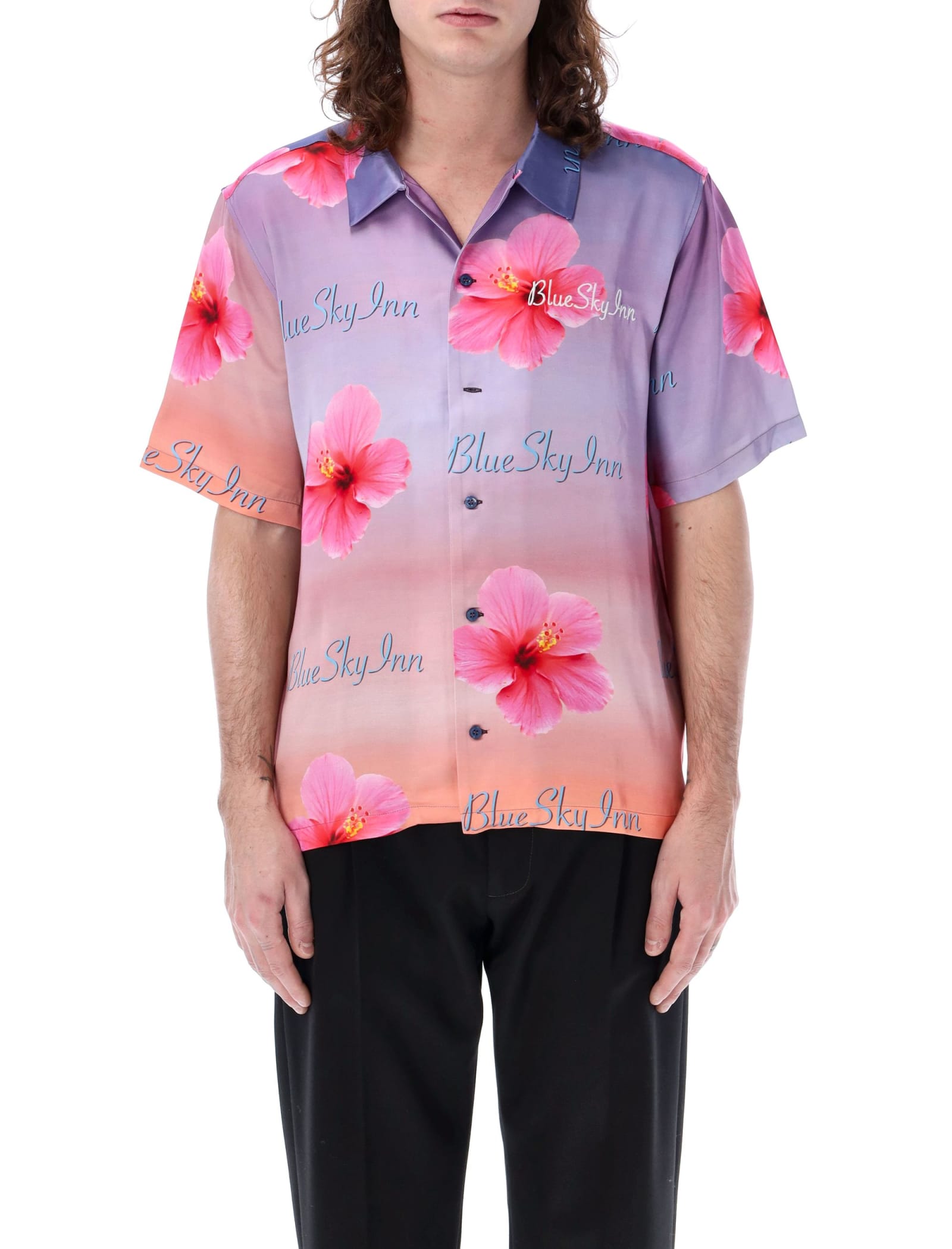 Sunset Lotus Bowling Shirt