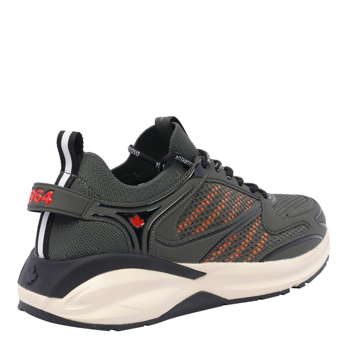 Dsquared2 Dash Paneled Mesh Lace-up Sneakers In Green