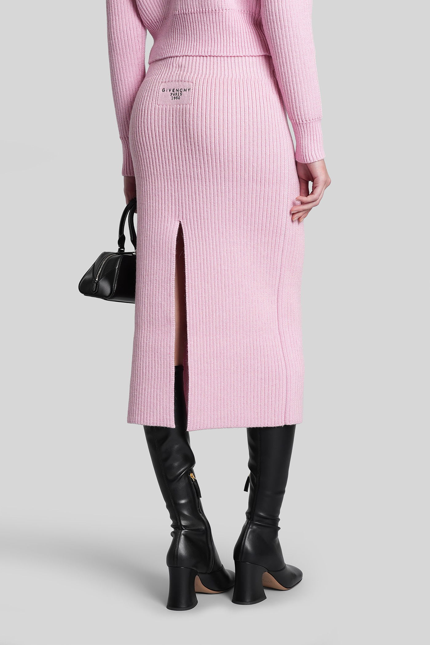 Givenchy Skirt In Rose-pink Wool In Pink