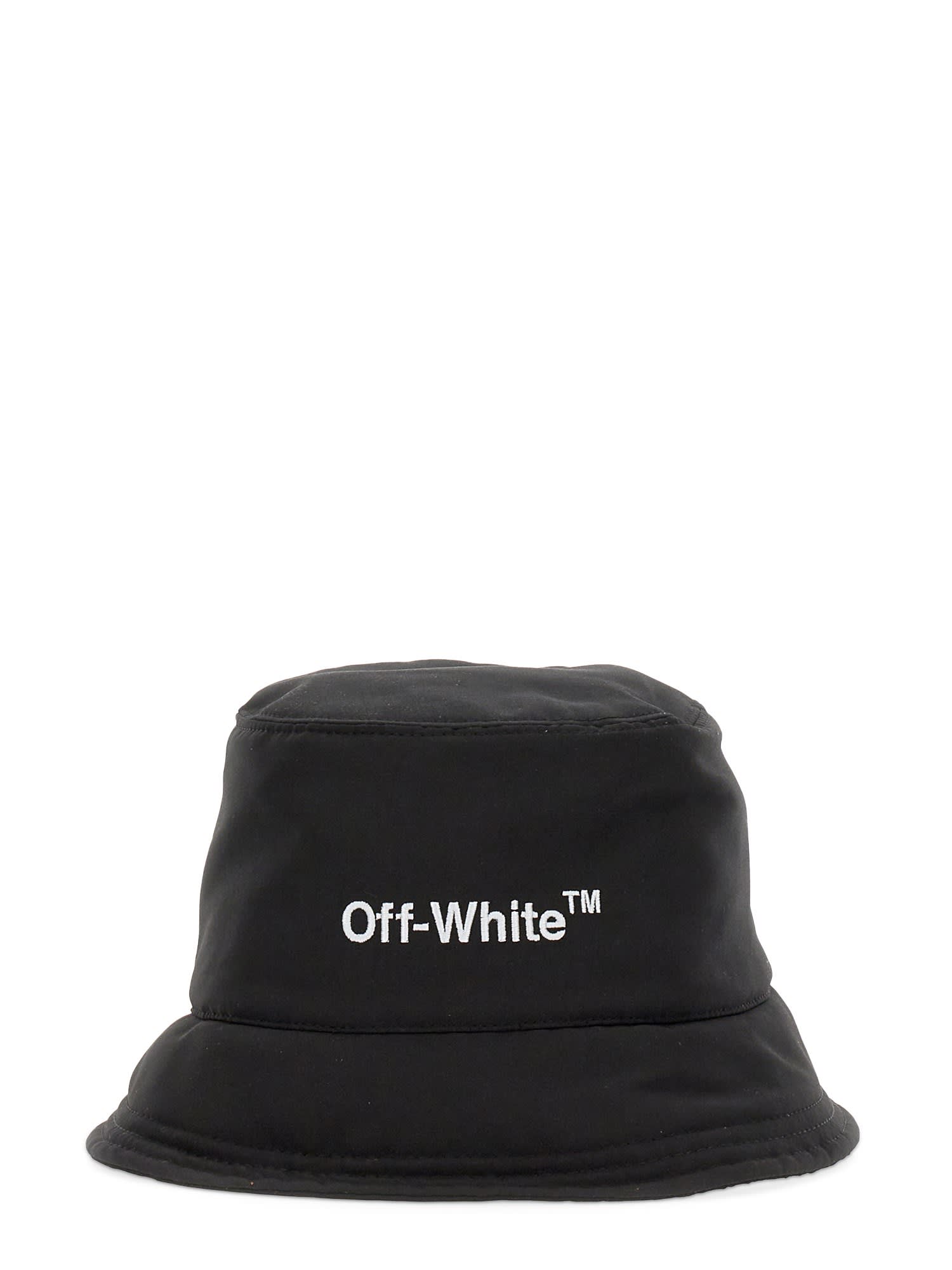 Off-White Bucket Hat With Logo Embroidery