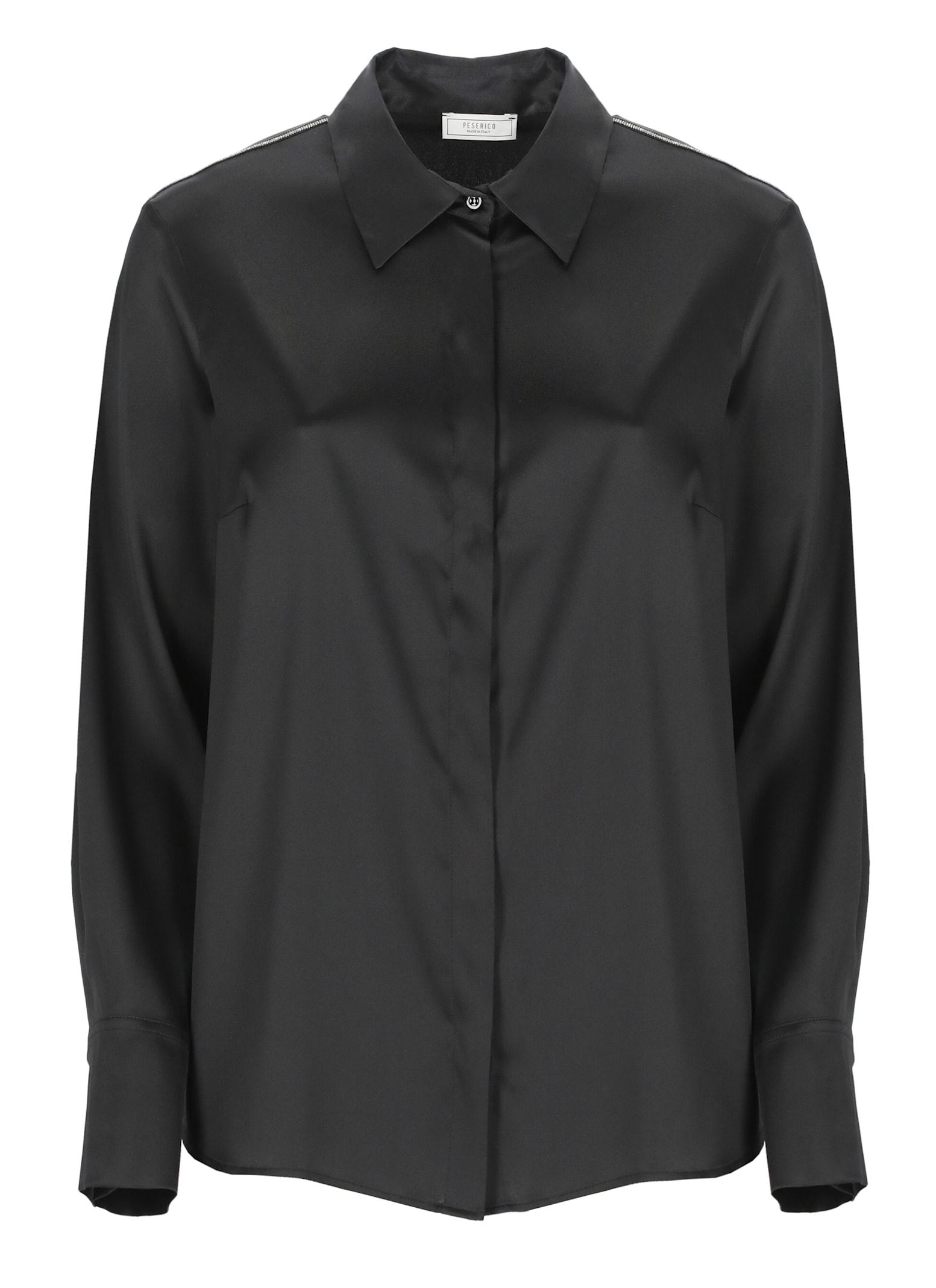 Shop Peserico Satin Shirt In Black