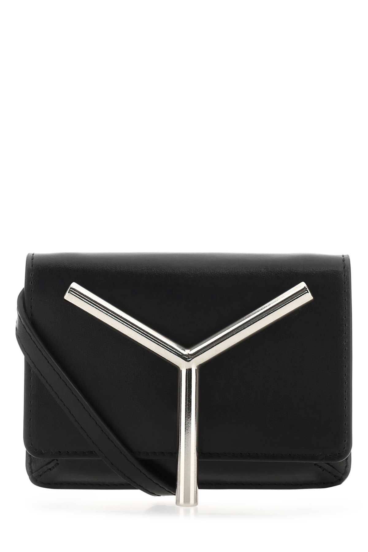 Shop Y/project Black Leather Mini Crossbody Bag In Blacksilver