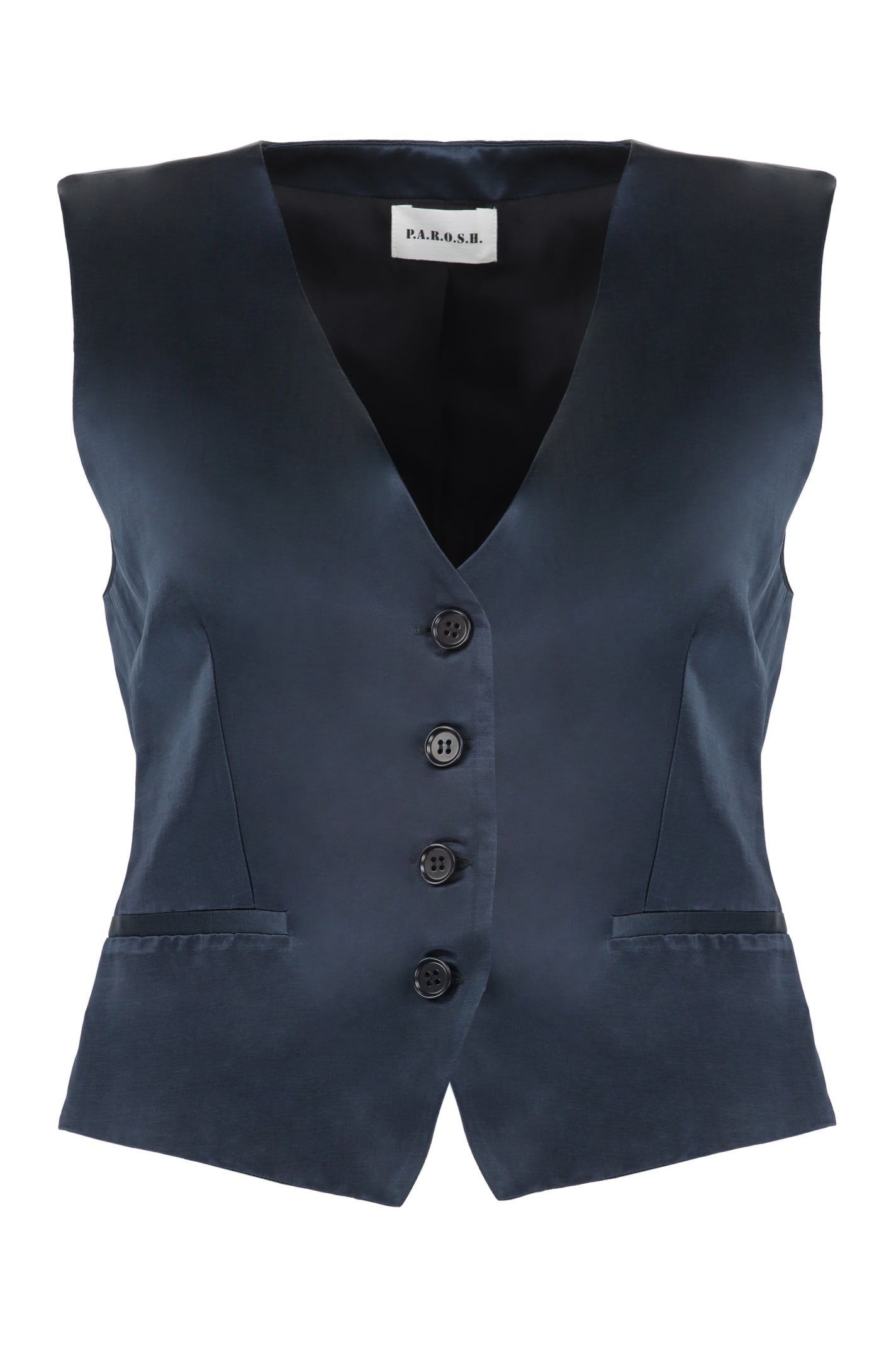 Shop P.a.r.o.s.h Rasone Single-breasted Vest In Blue