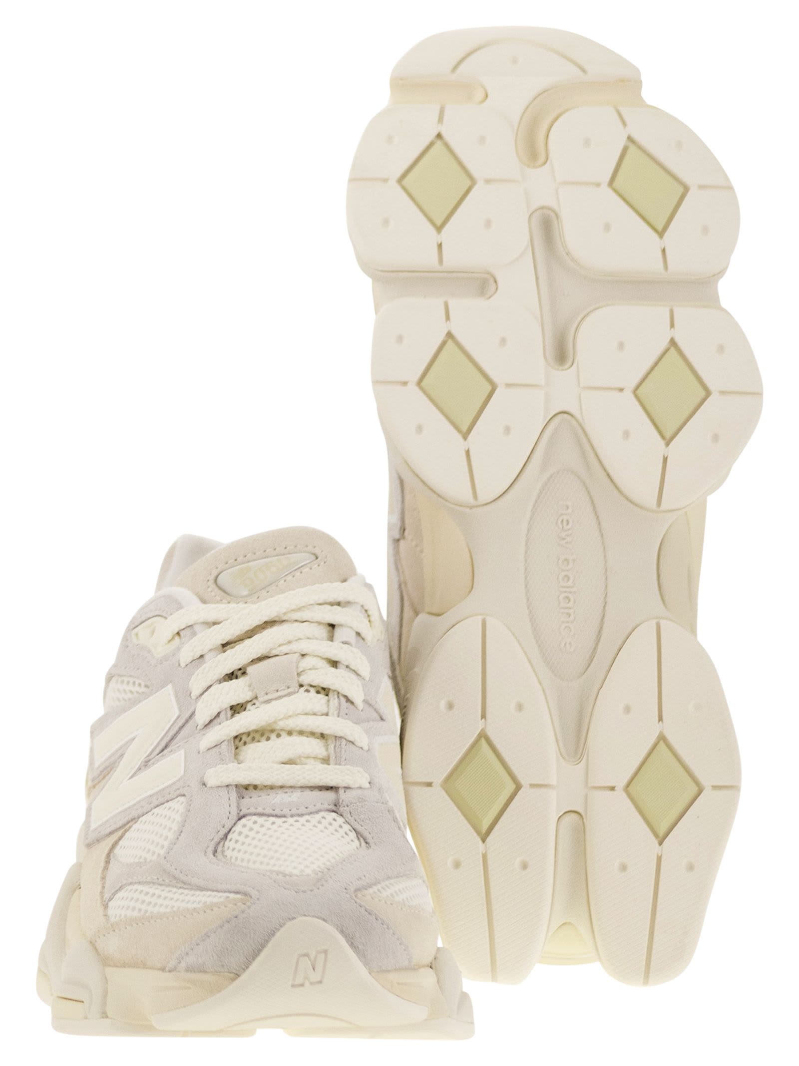 New Balance 9060 Suede And Mesh Low-top Sneakers In White