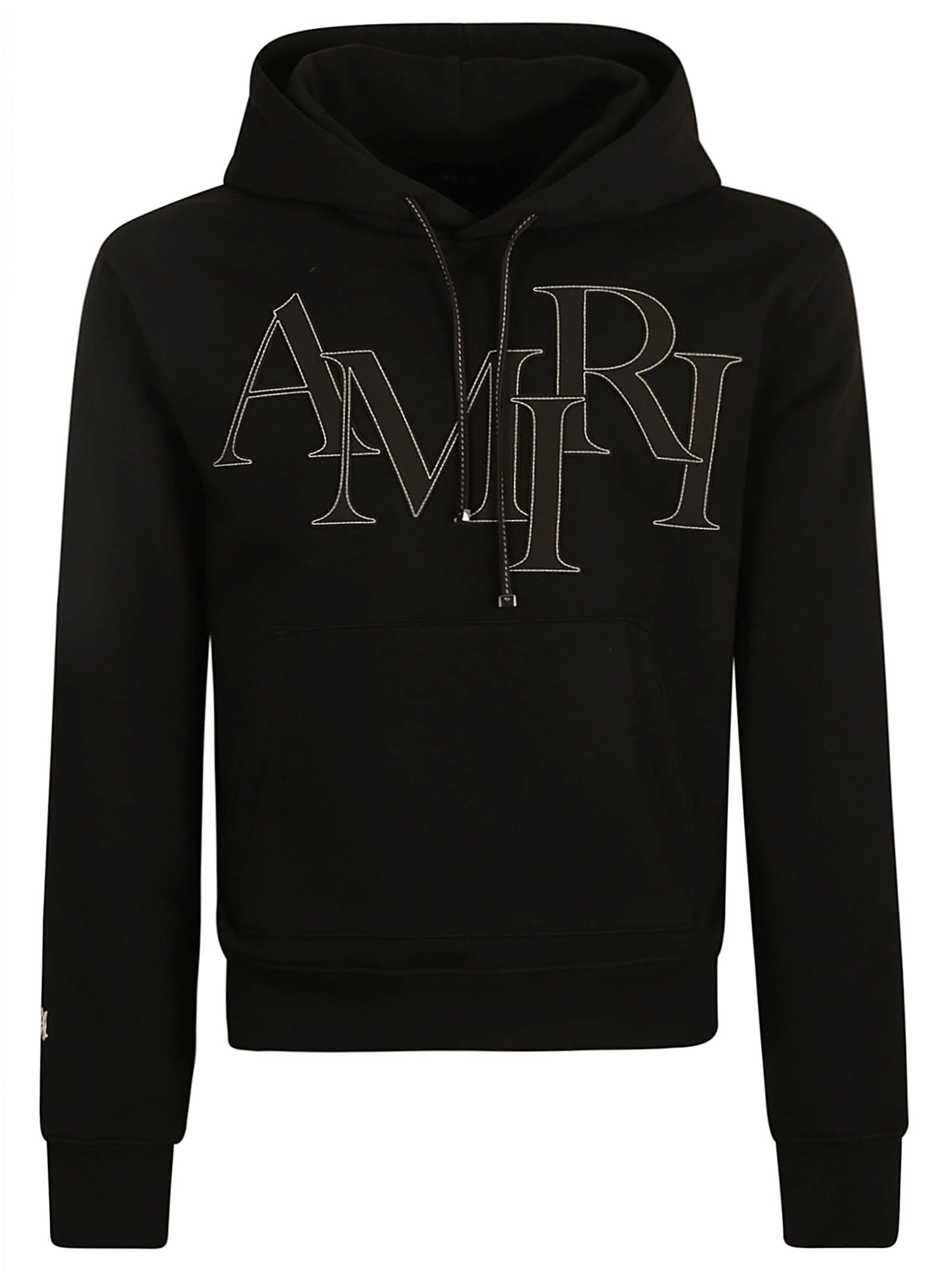 Shop Amiri Signature Hoodie In Black