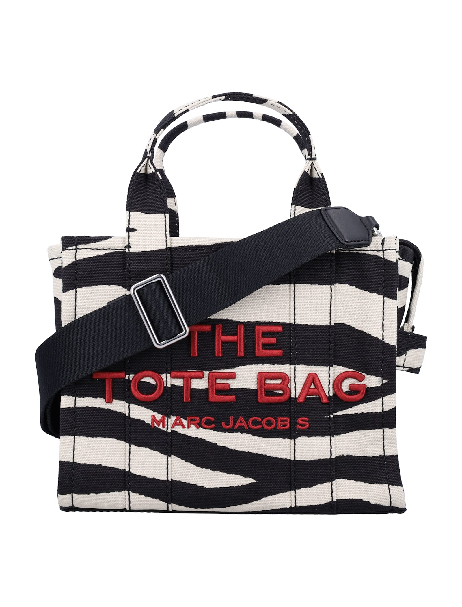 Shop Marc Jacobs The Zebra Canvas Small Tote Bag