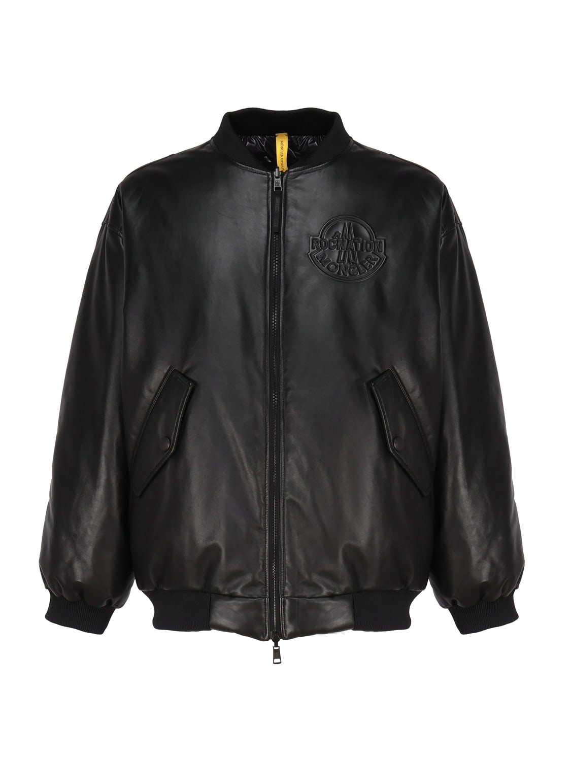 Moncler Genius Reversible Leather Jacket In Black