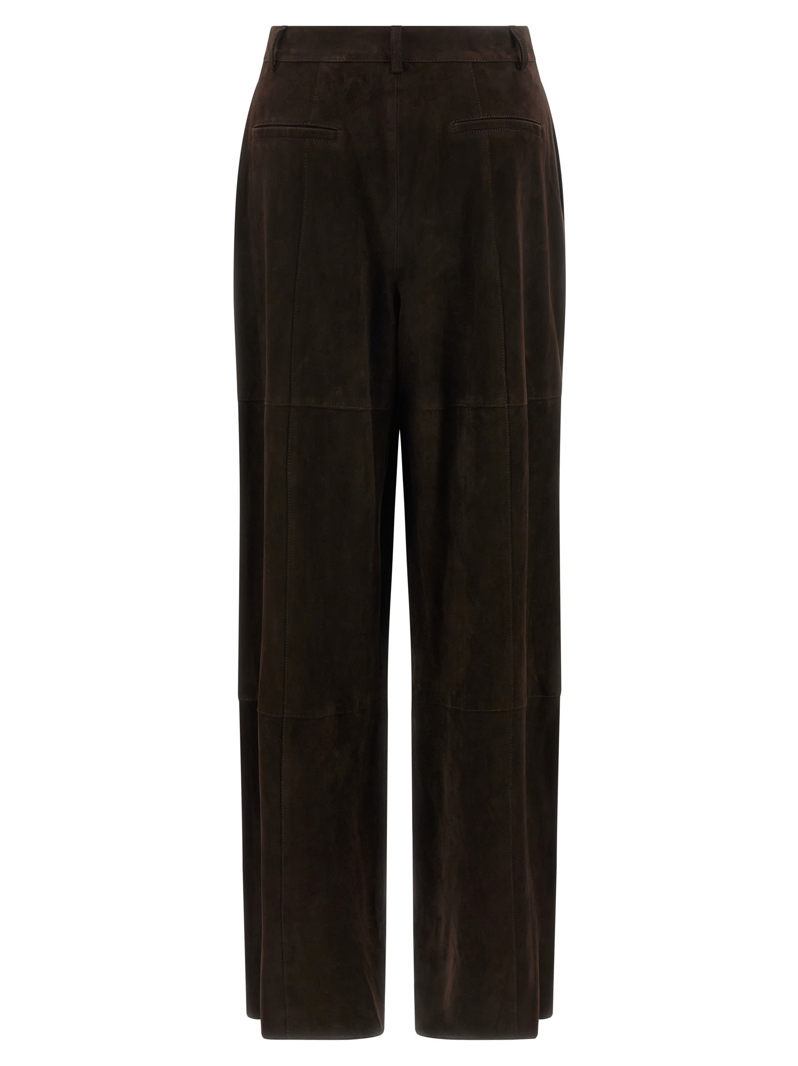 P.a.r.o.s.h Suede-leather Trousers In Black