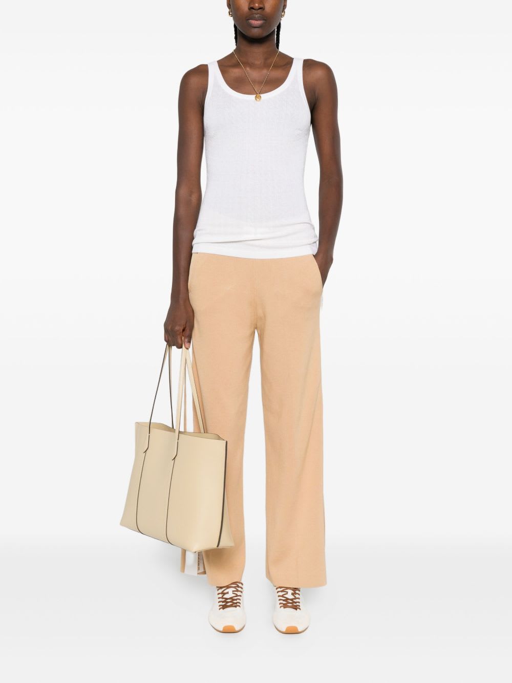 Elisabetta Franchi Wool Blend Tank Top In White