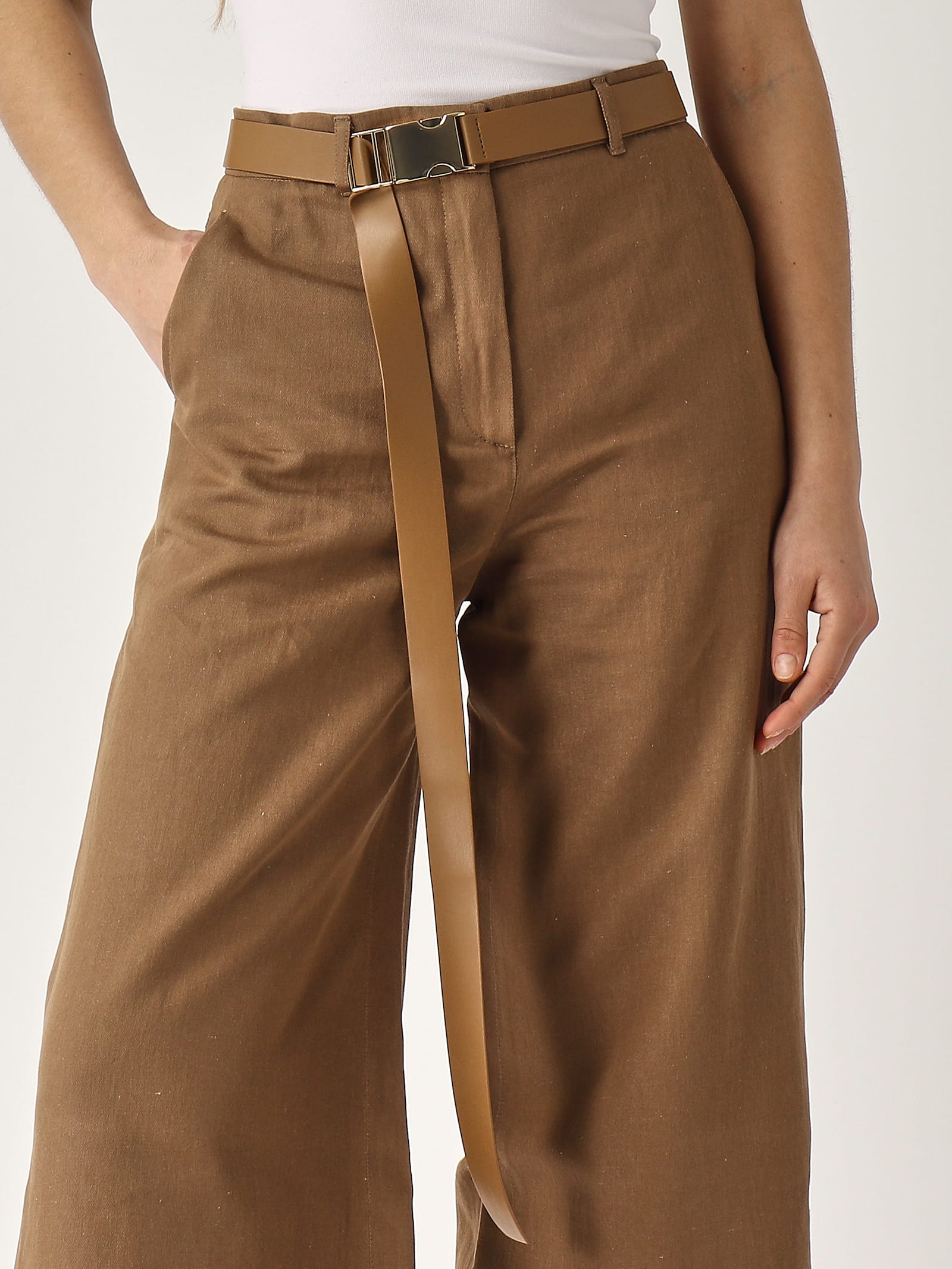 Max Mara Gilly Wide-leg Corduroy Trousers In Cammello