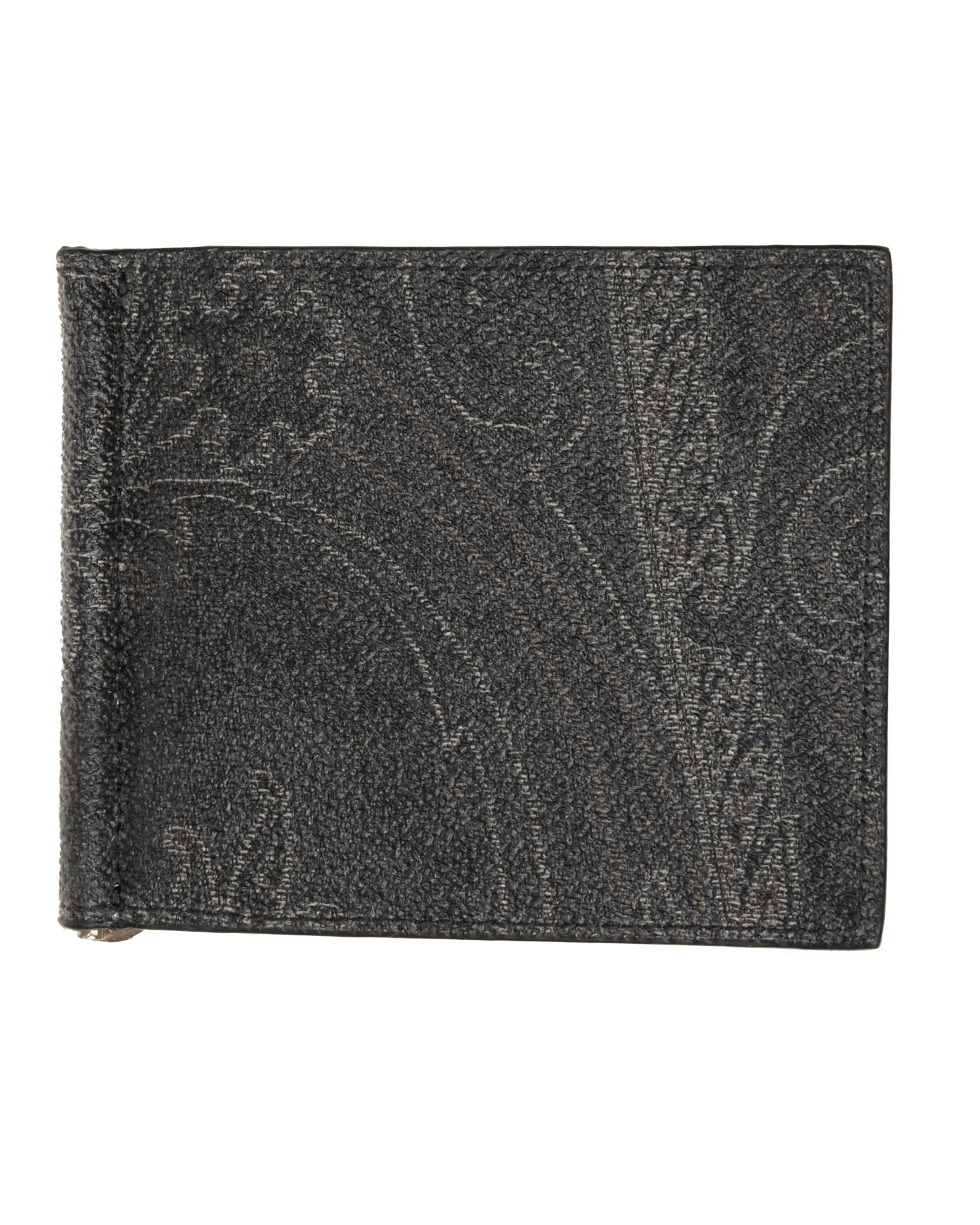 Etro wallet with metal clip, made