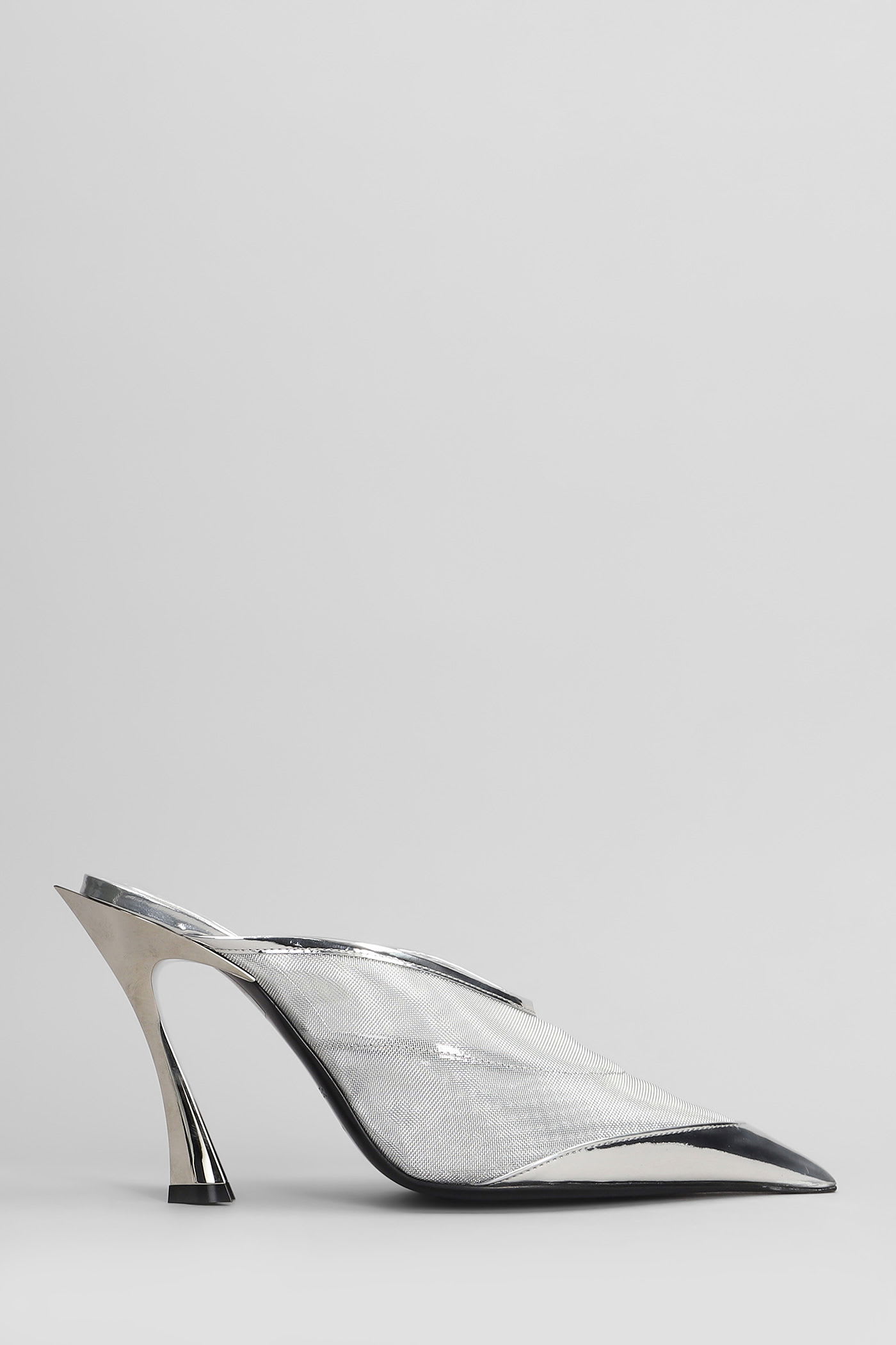 Slipper-mule In Silver Polyamide