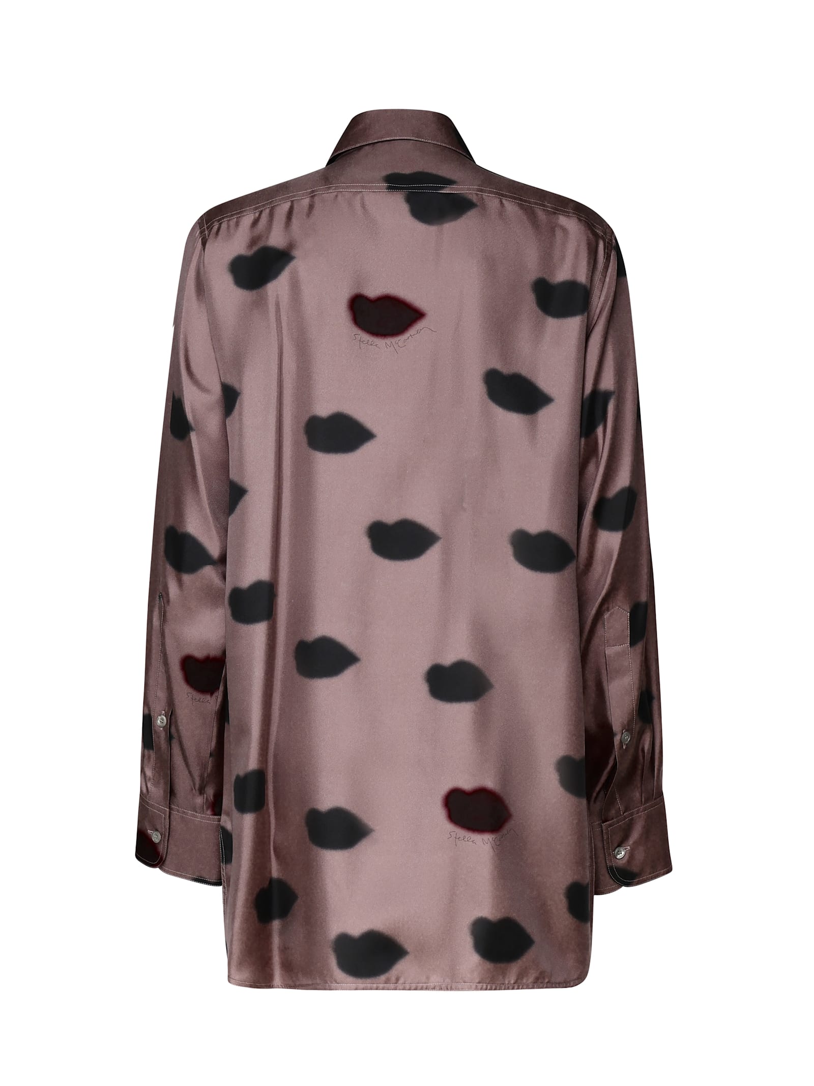 Shop Stella Mccartney Boyfriend Style Lips Shirt In Beige