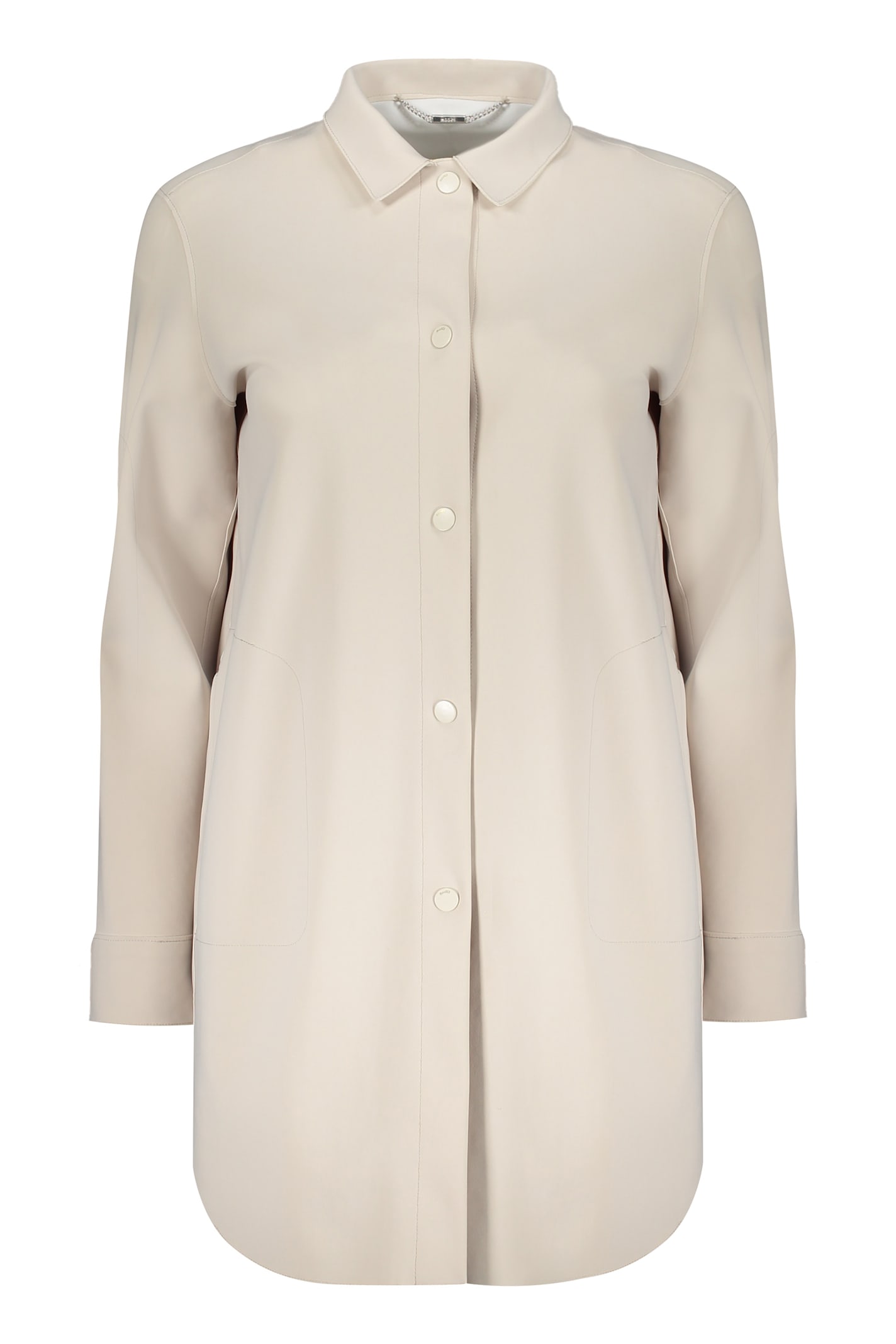 Shop Moorer Vanda-bf Buttoned Jacket In Ivory