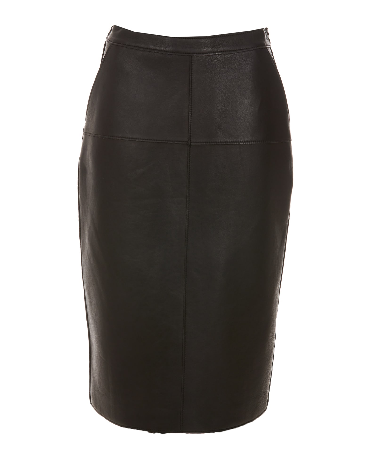 P.A.R.O.S.H MACIOCK MIDI LEATHER SKIRT