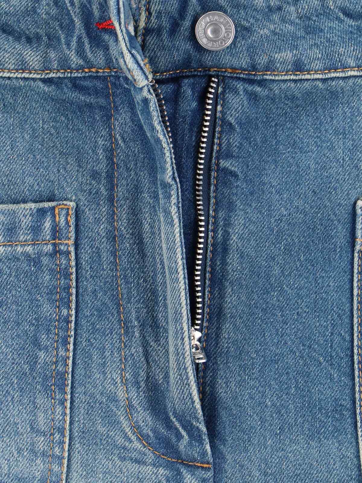 Victoria Beckham 'alina' Blue Jeans With Pockets And Logo Applied On The Front