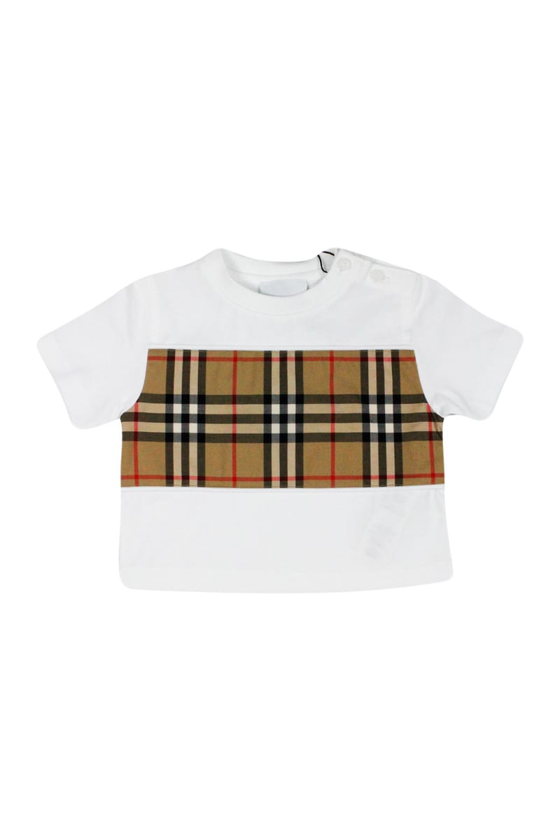 Burberry Short-sleeved Crew-neck T-shirt With Tartan Check Pattern