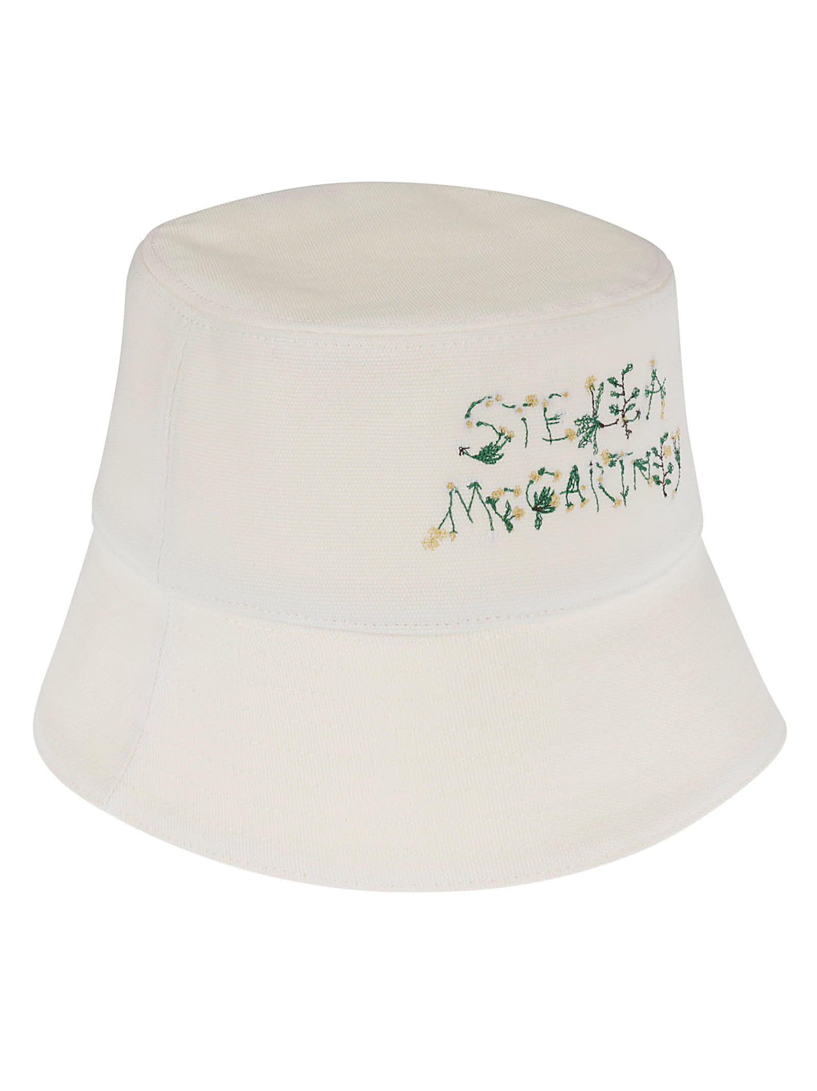 Shop Stella Mccartney Logo Bucket Hat In Frost