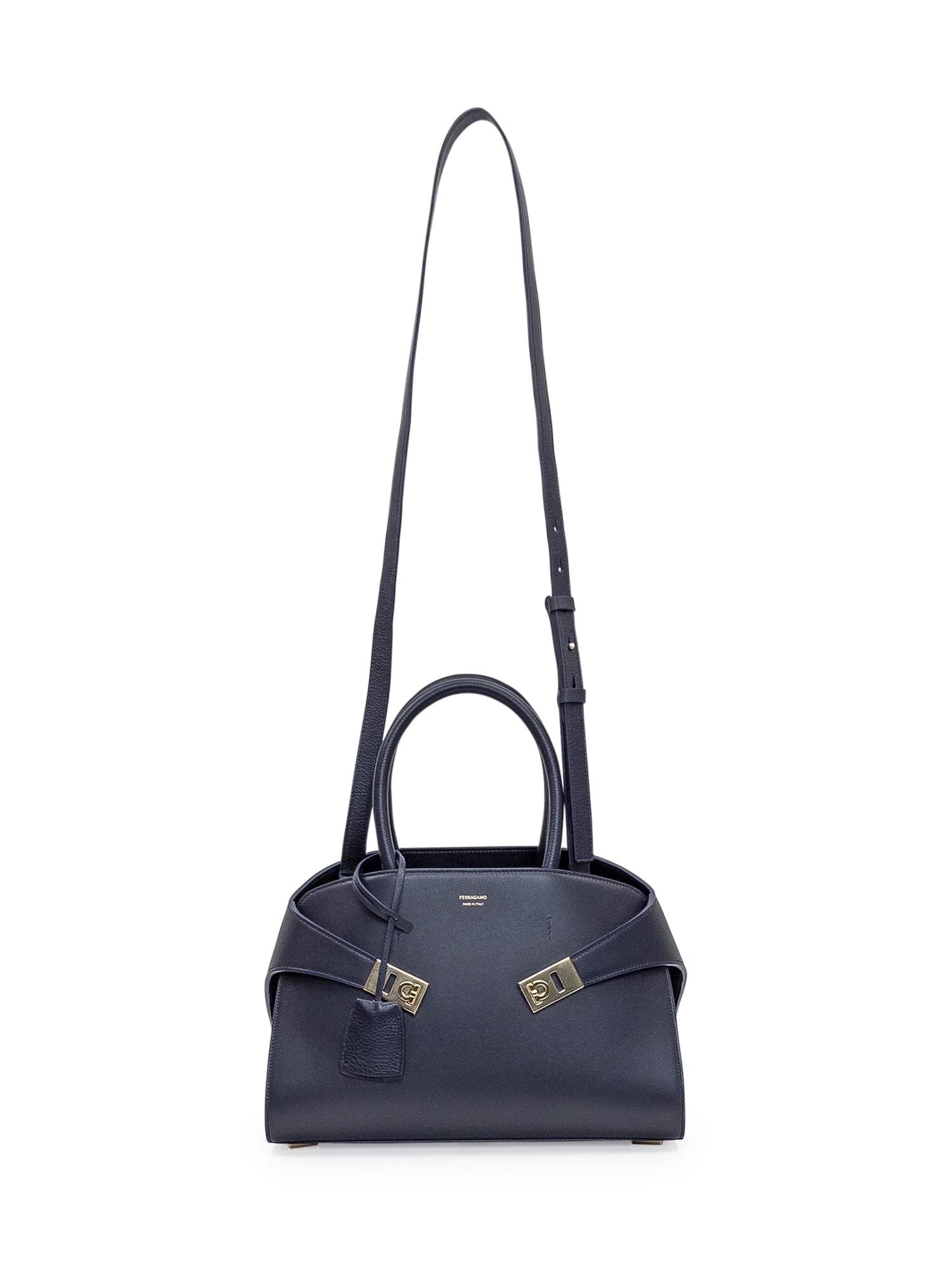 Ferragamo Women Hug Small Leahter Tote Bag In Blue