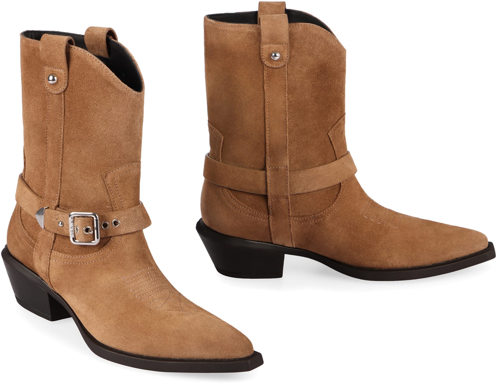Shop Pinko Western-style Boots In Camel