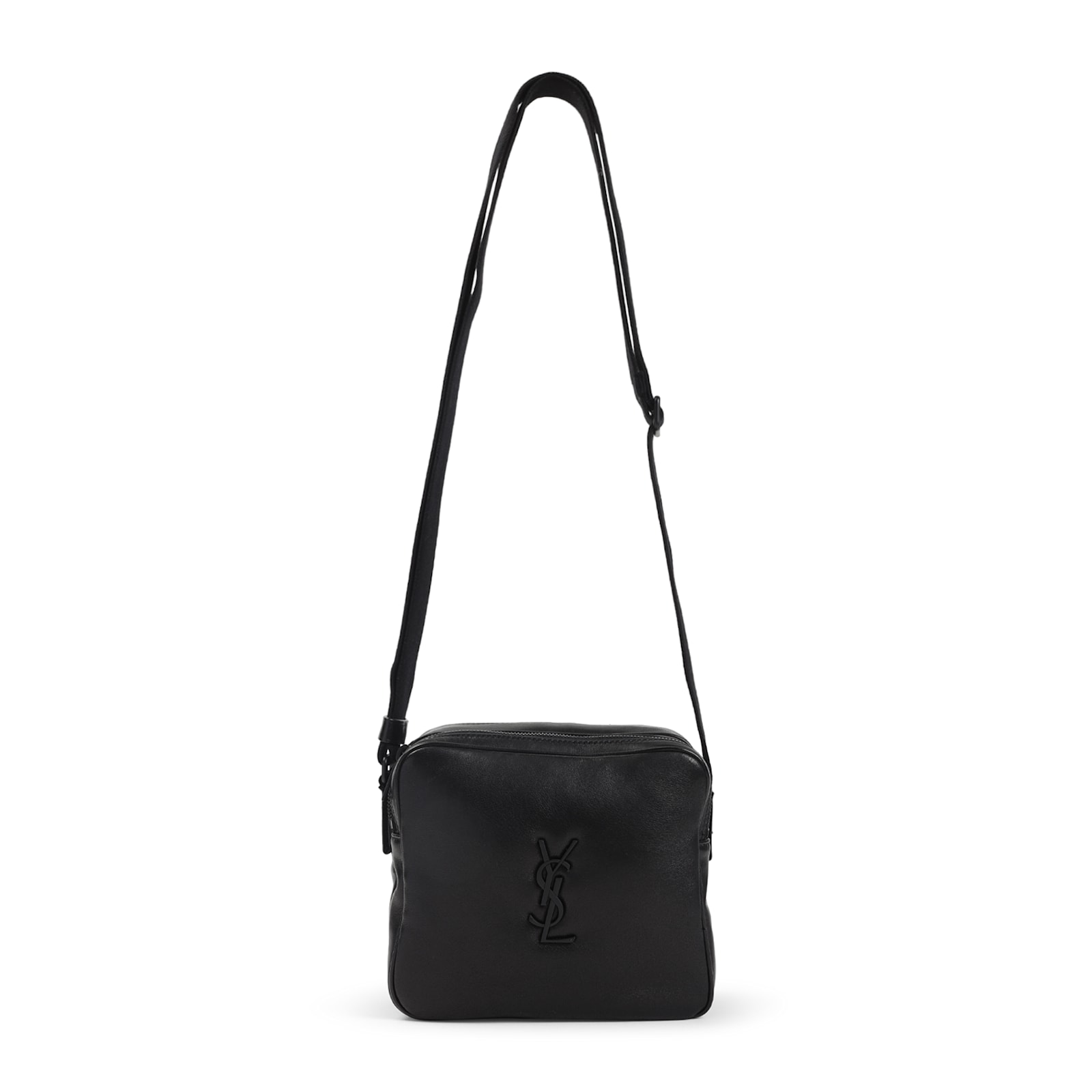 Saint Laurent Ysl Cube Shoulder Bag In Black