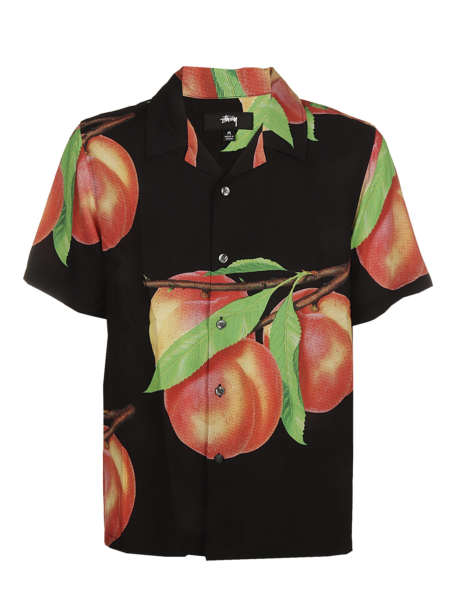 STUSSY PEACH PATTERN SHIRT,1110159 BLAC