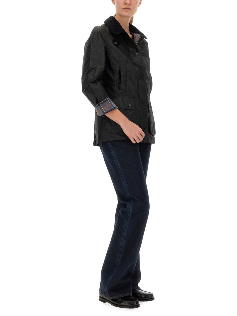 Barbour Black Beadnell Waxed Jacket In Black