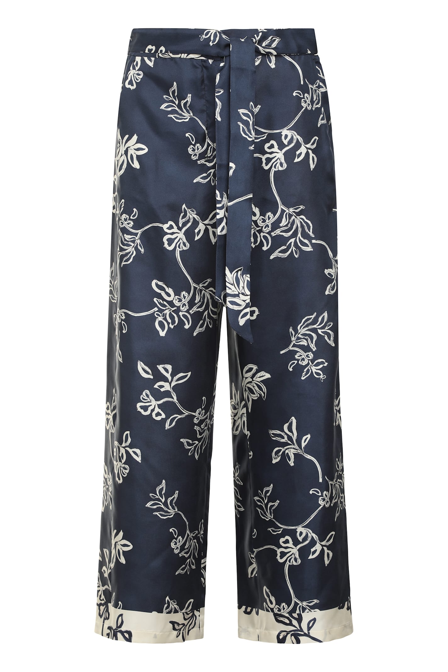 Shop 's Max Mara Cinzia Printed Silk Pants In Blue
