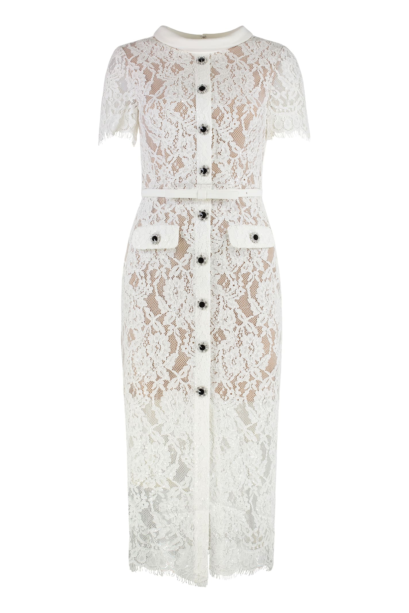 Self-portrait Lace Button Midi Dresses