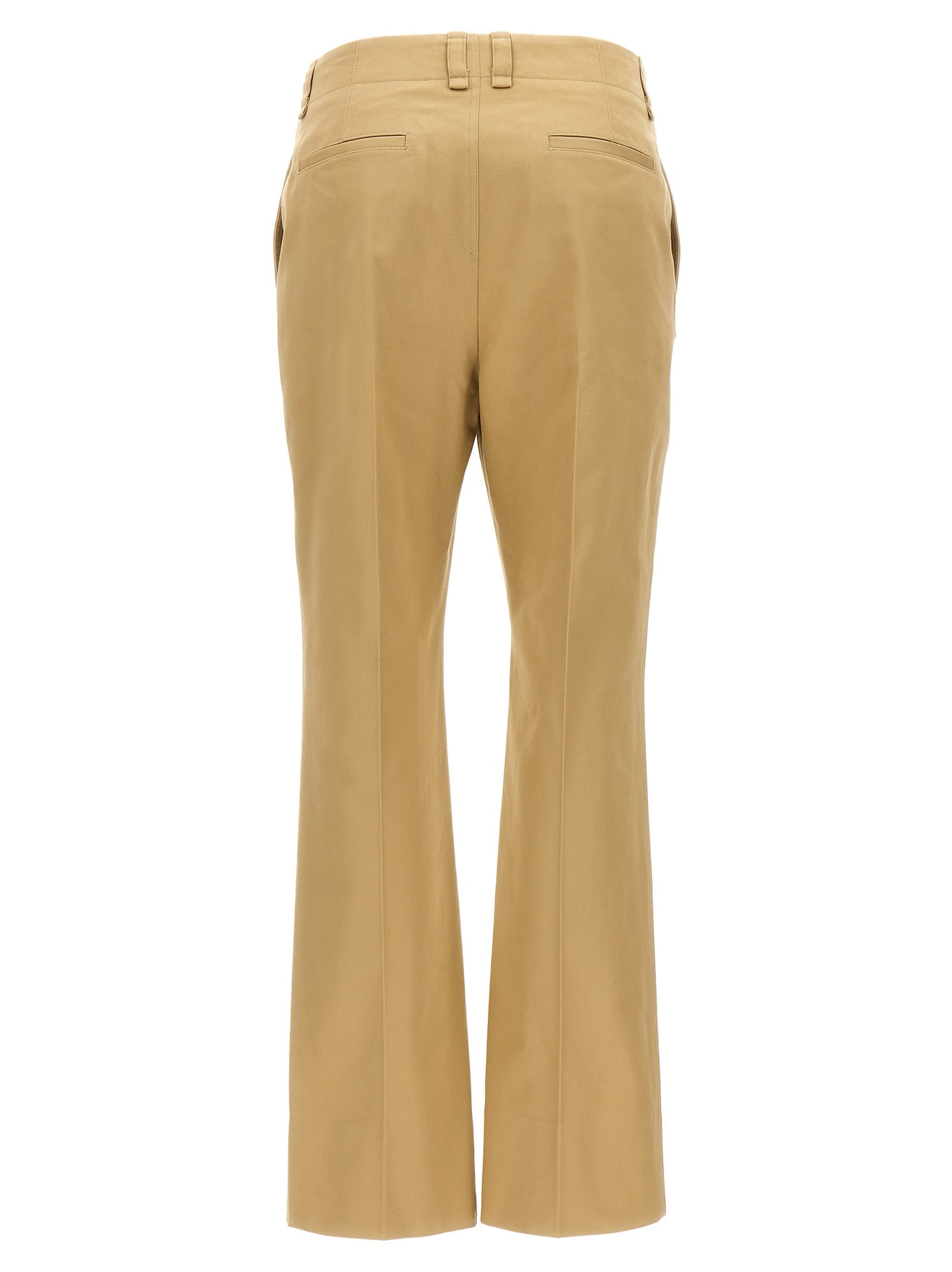 Shop Saint Laurent Drill Pants In Beige