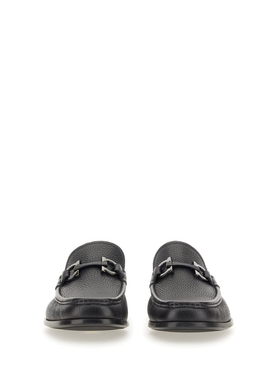 Shop Ferragamo Moccasin Ornament Gancini In Black