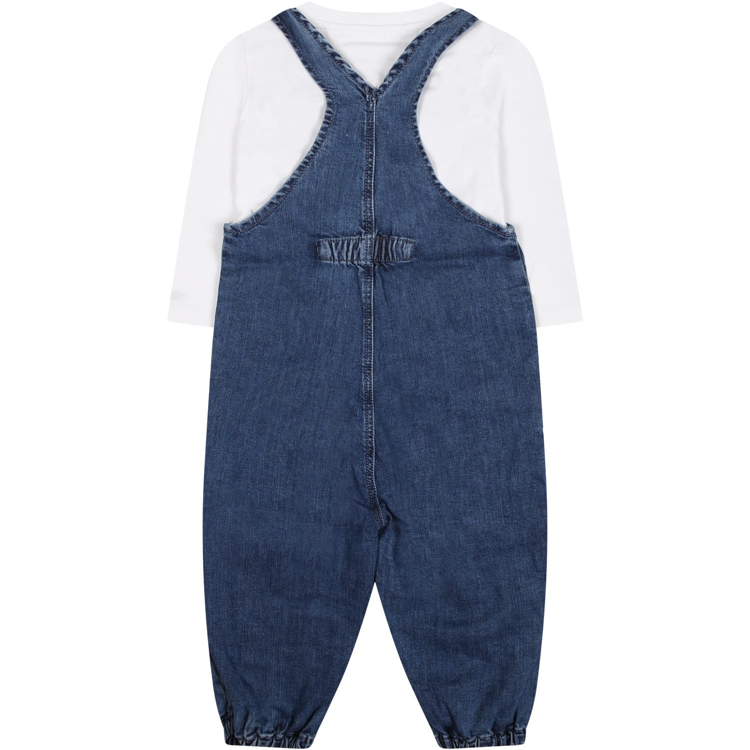 Shop Tommy Hilfiger Denim Dungarees For Baby Boy With Iconic Flag