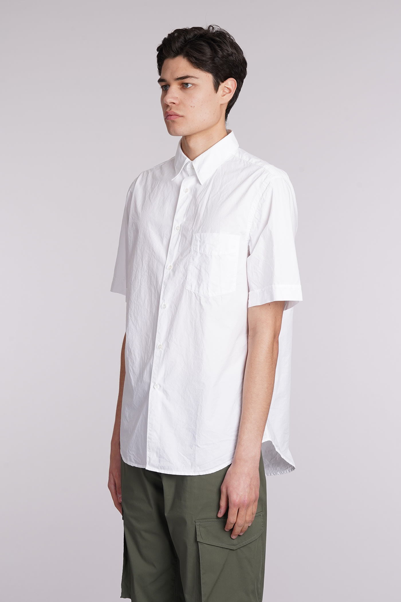 Shop Aspesi Camicia Comme Mc Shirt In White Cotton