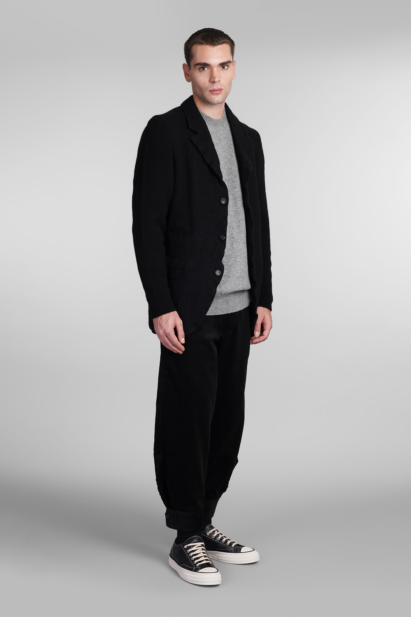 Shop Comme Des Garçons Shirt Casual Jacket In Black Wool