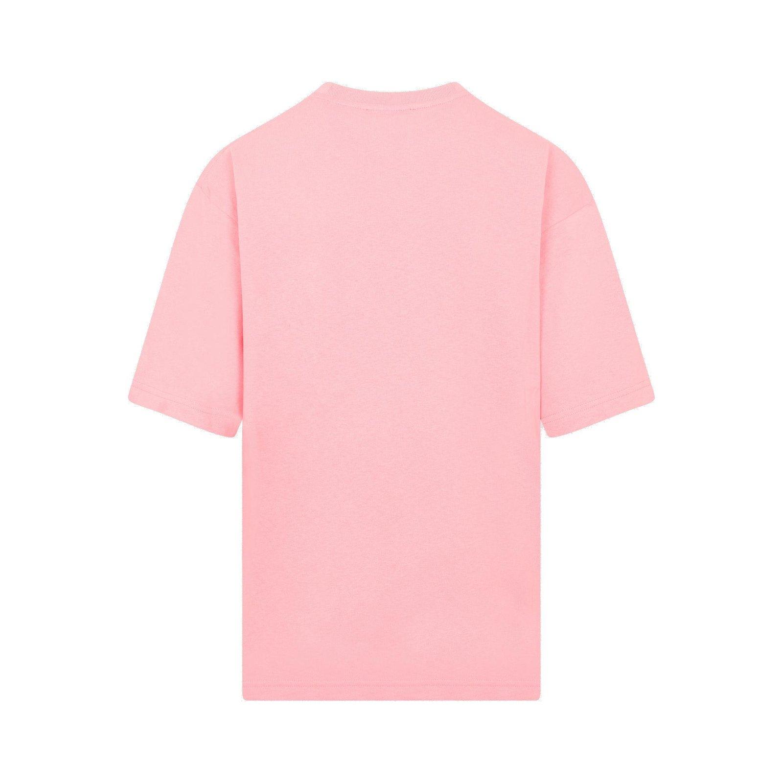 Shop Acne Studios Face Logo Patch Crewneck T-shirt In Pink