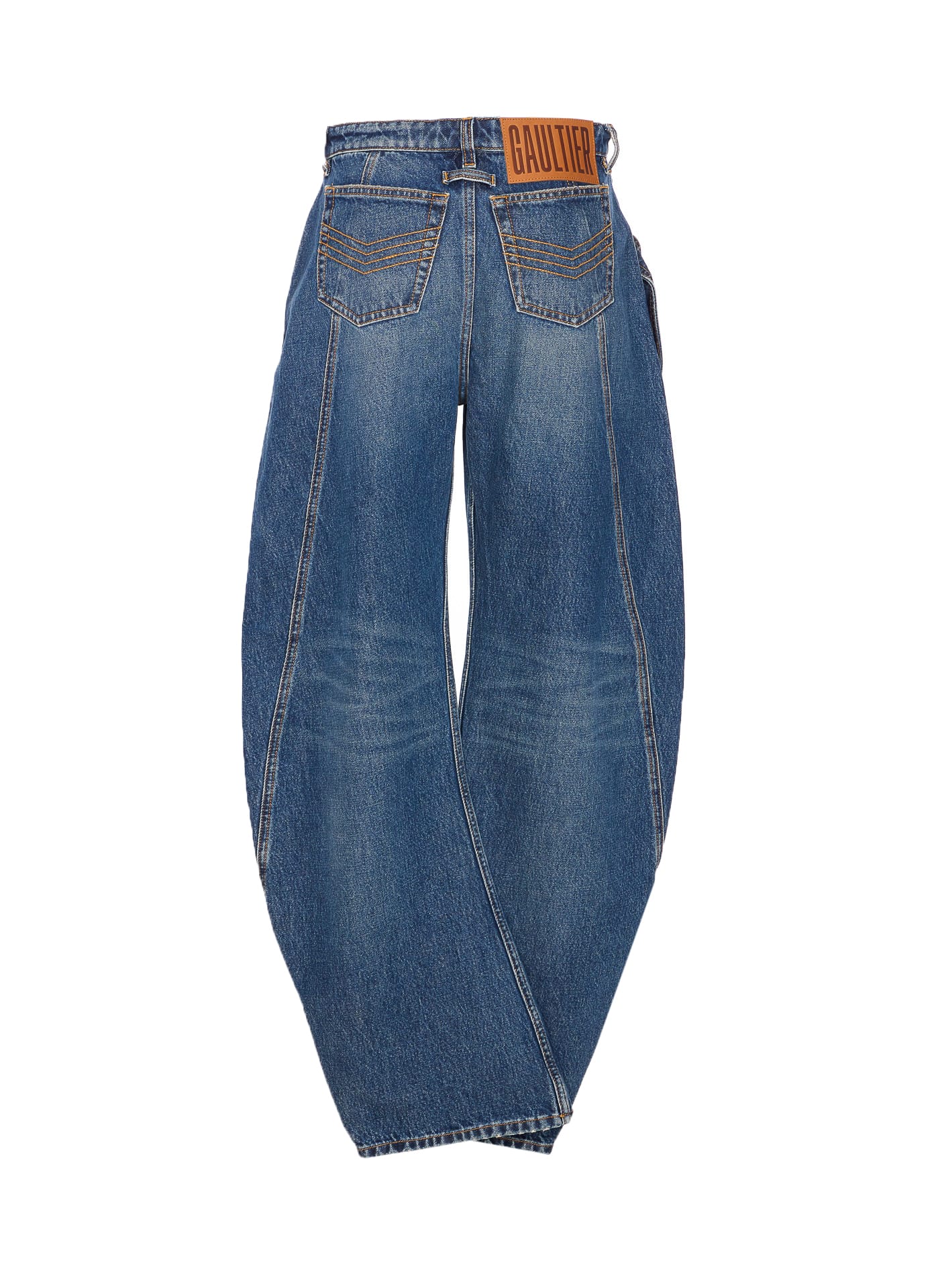 Jean Paul Gaultier Relaxed-fit Low-rise Jeans With Unique Side Zipper In Blue