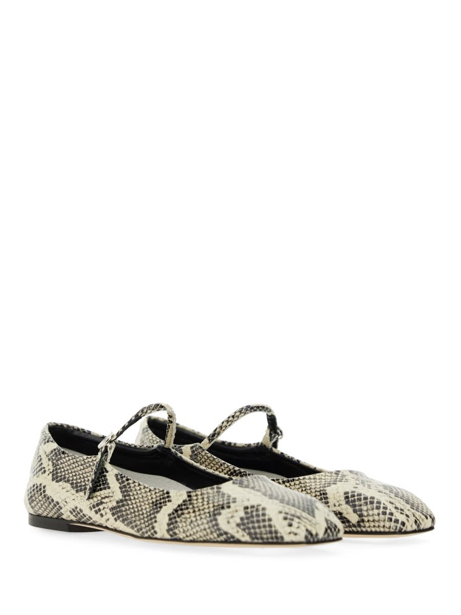 Aeyde Uma Snake Printed Leather Flats In Multicolour