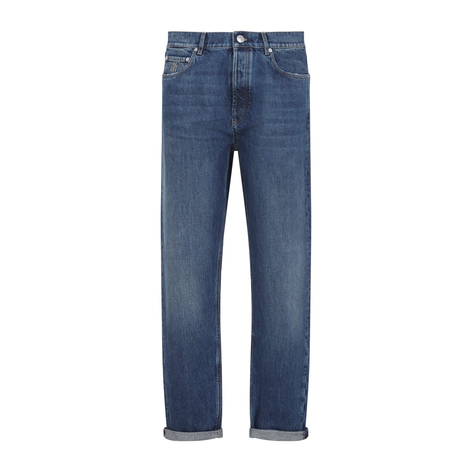 Brunello Cucinelli Belt Loop Jeans In Blue