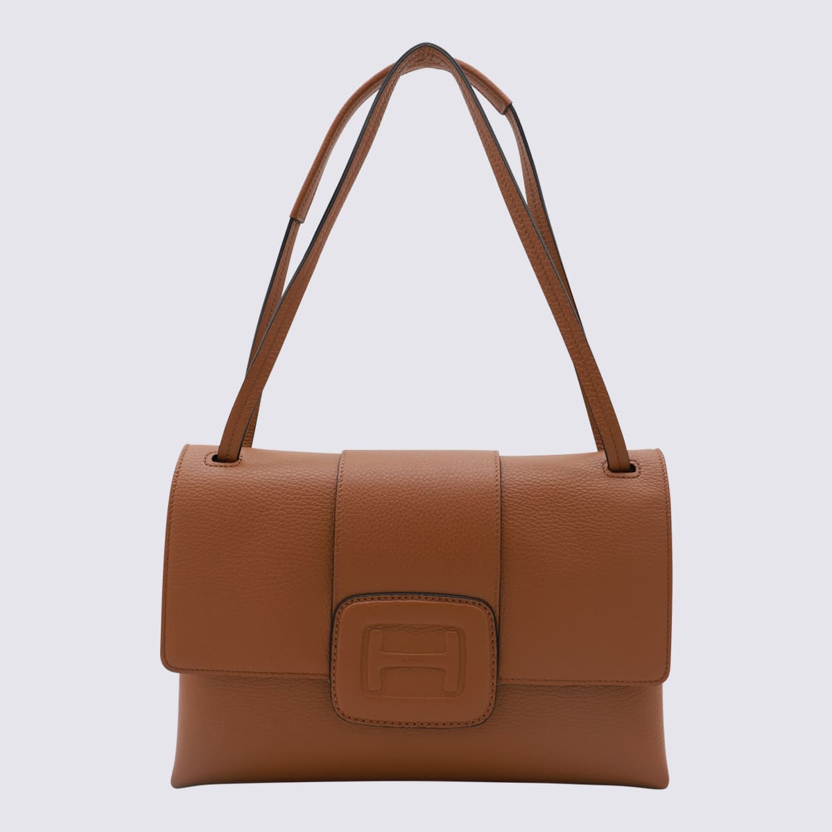 Cognac Leather Shoulder Bag