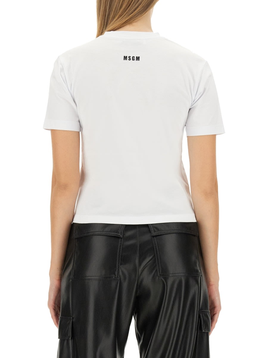 Shop Msgm T-shirt With Logo In White