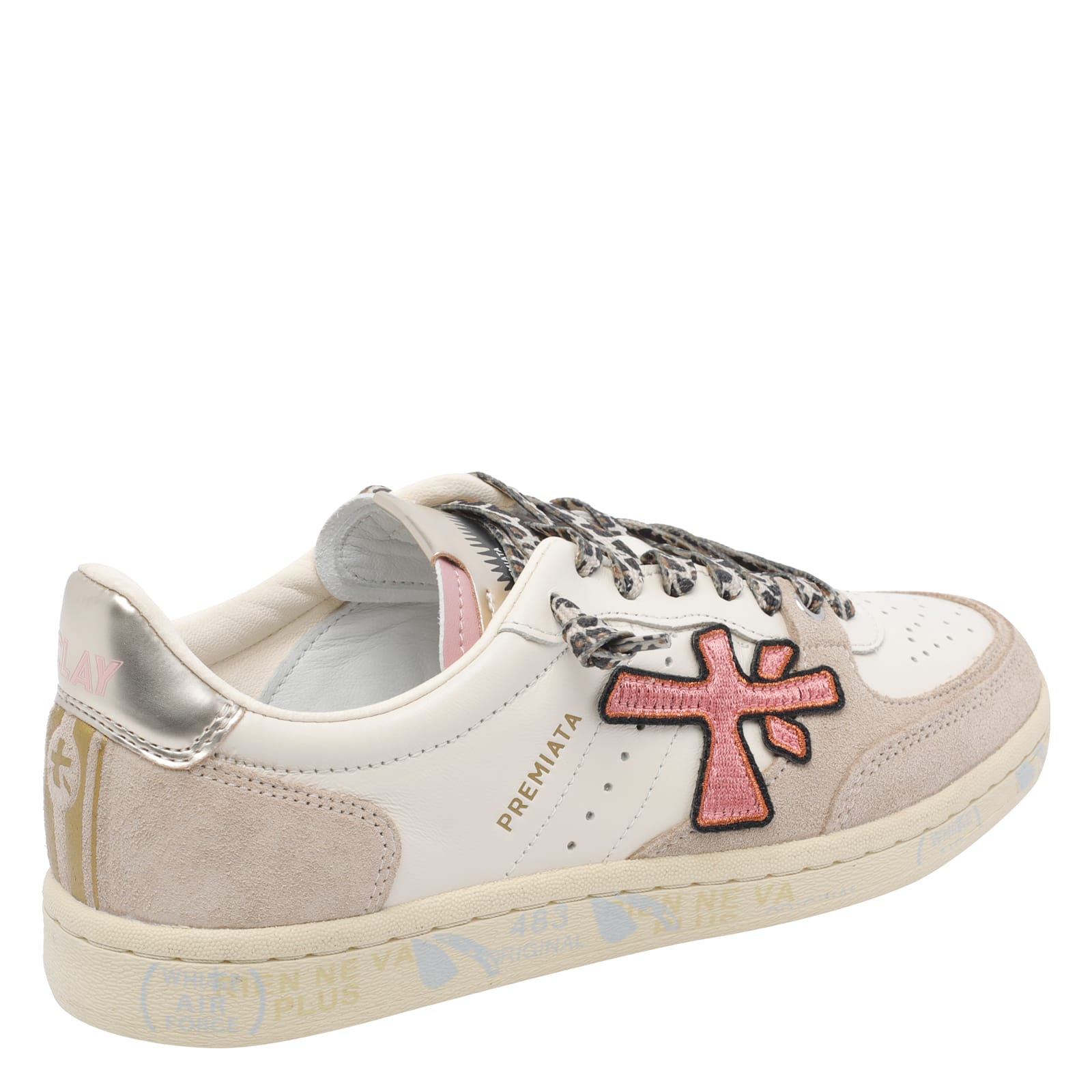 Premiata Contemporary Low Top Sneakers With Unique Features In White