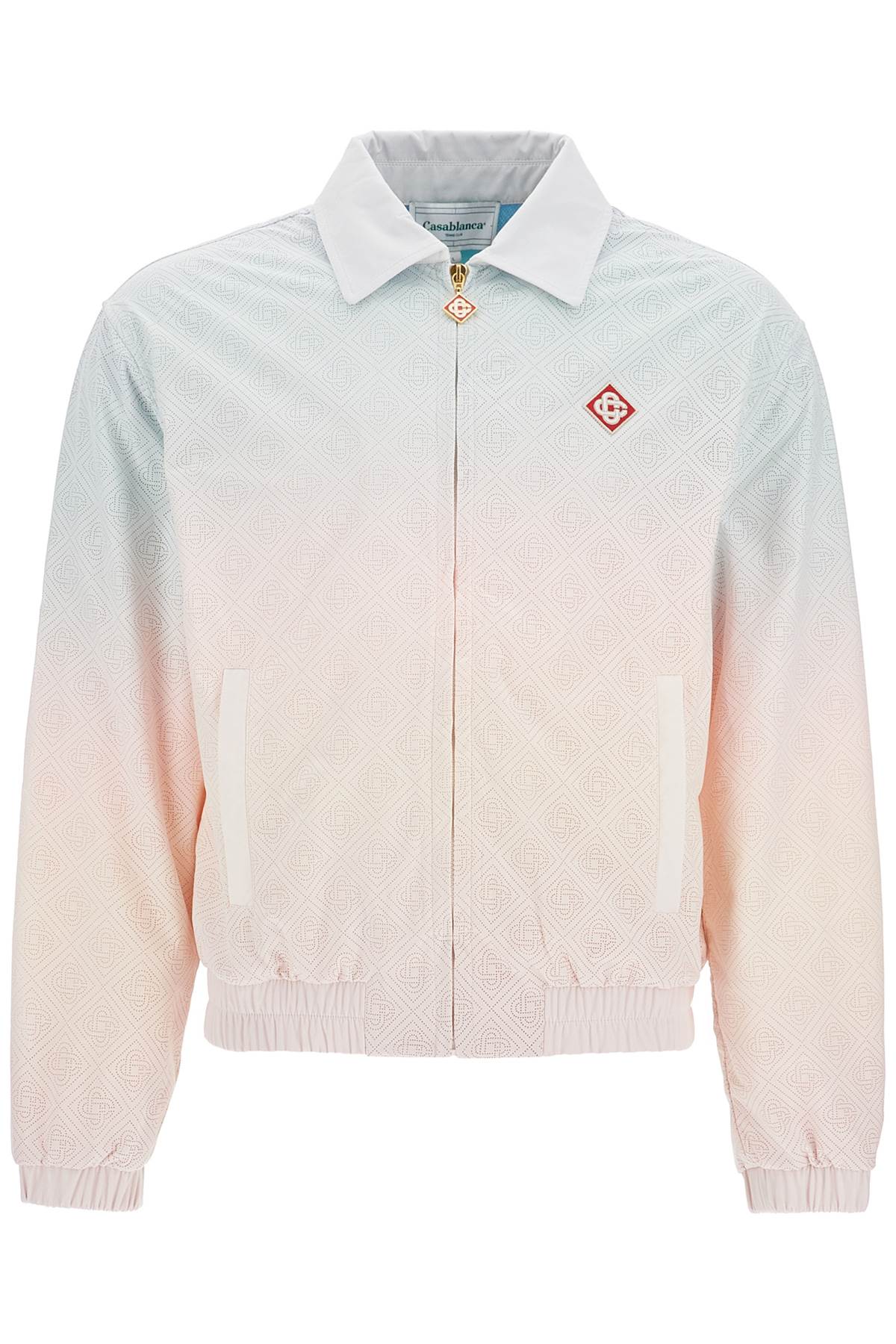 Shop Casablanca Track Jacket With Laser Degradã© Details In Laser Cut Gradient (pink)