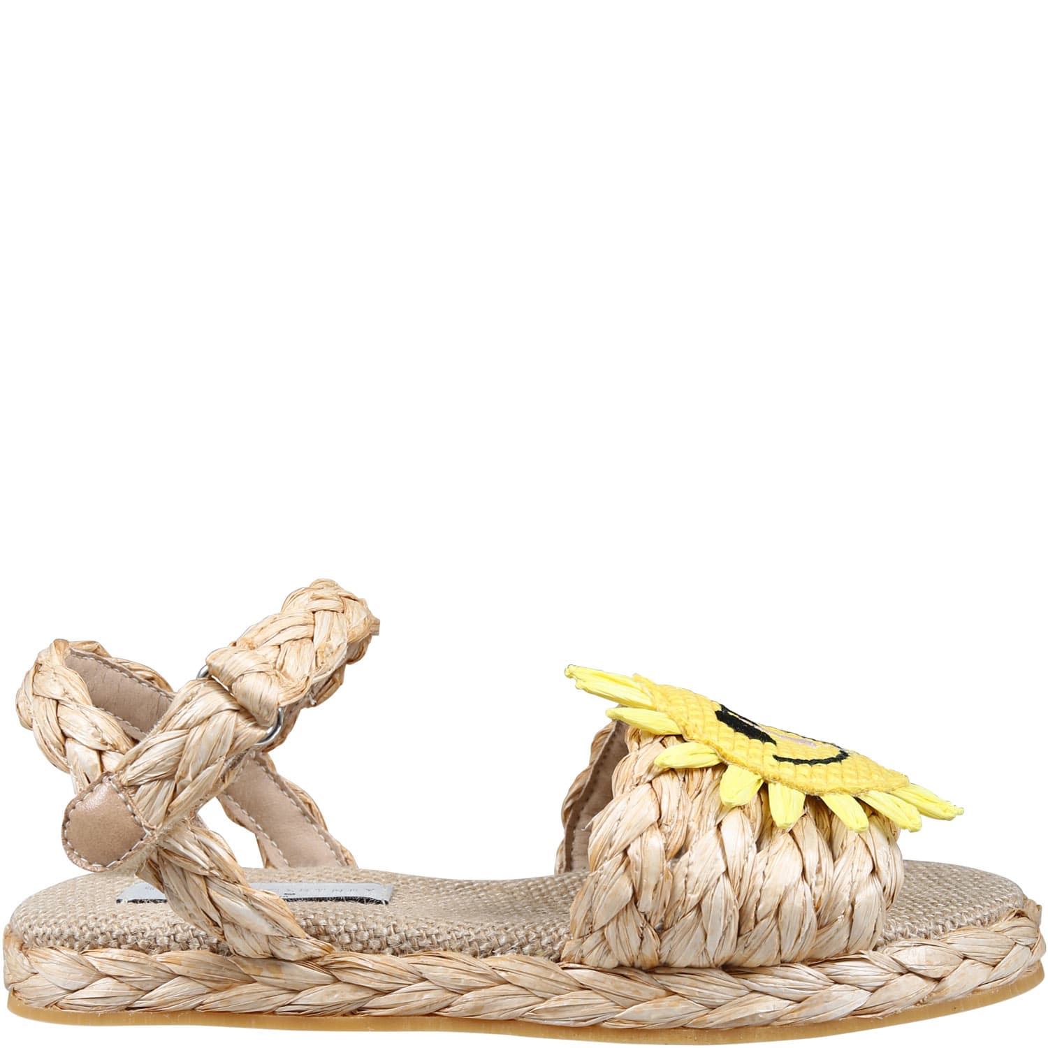 Shop Stella Mccartney Beige Sandals For Girl With Sole