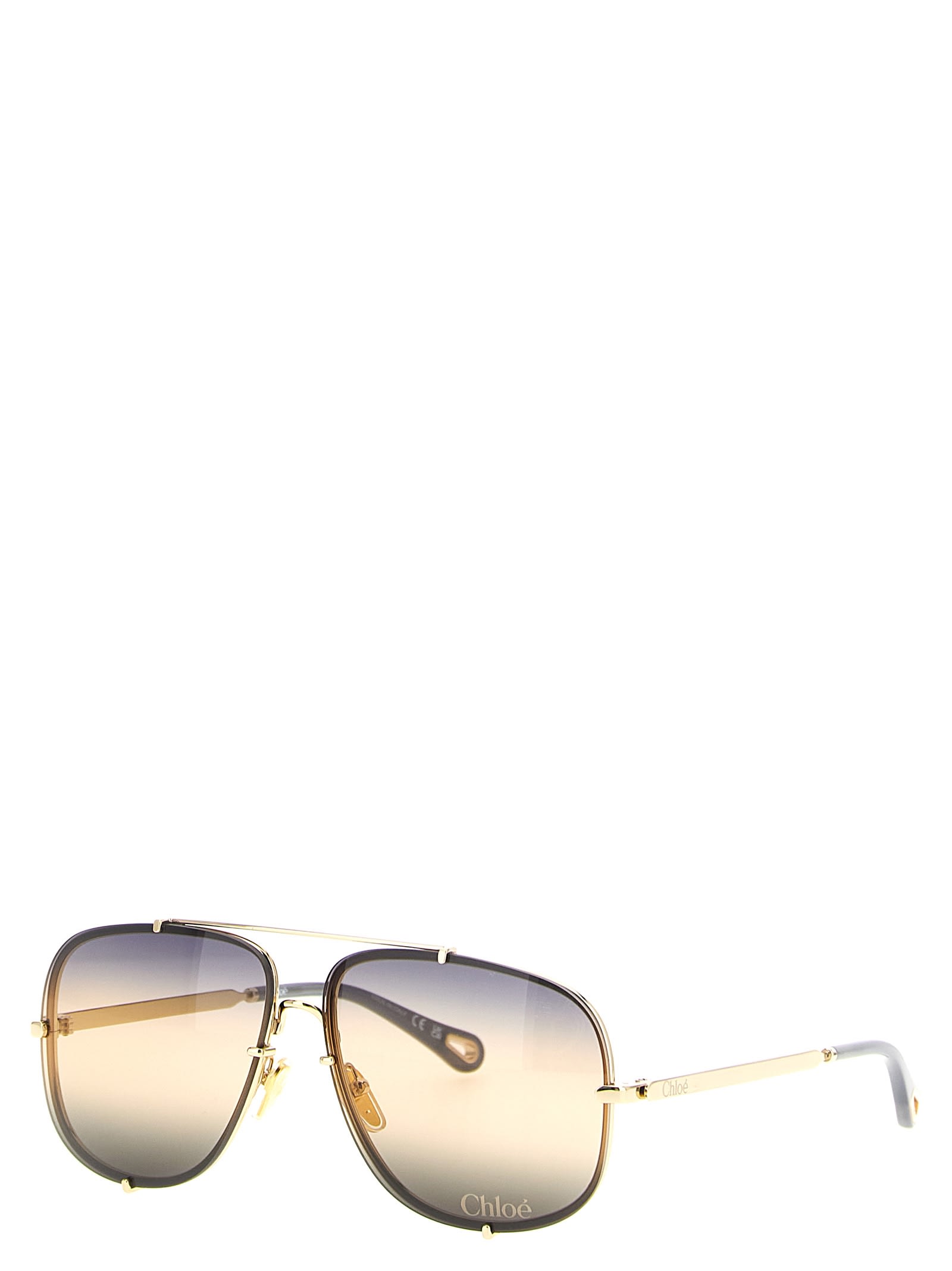 Chloé Square Frame Sunglasses Gradient Lenses In Multi