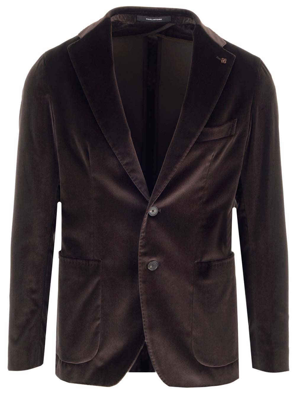 Shop Tagliatore Montecarlo Jacket In Velvet In Brown