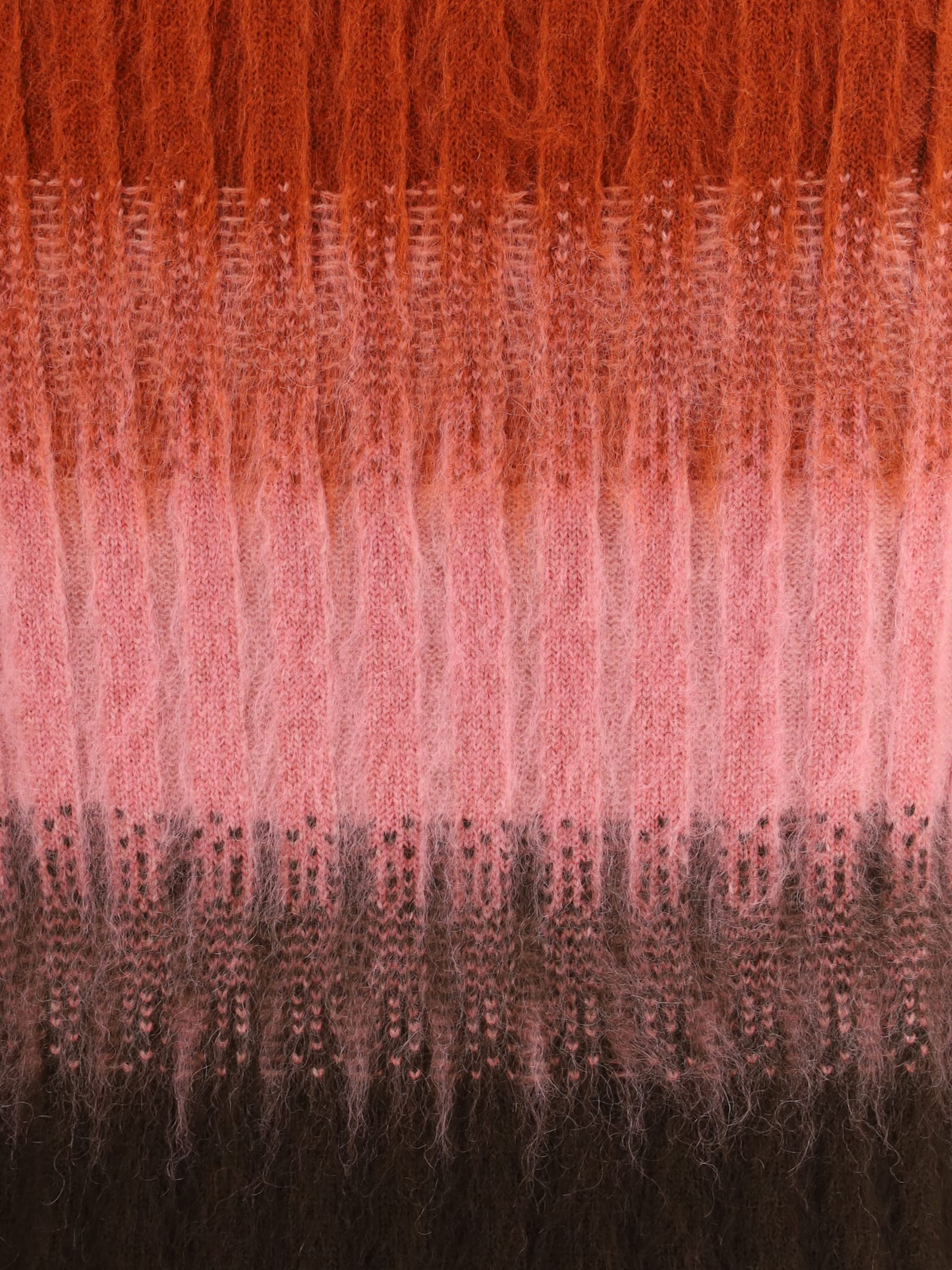 Fendi Gradient Mohair And Wool High-waisted Midi Skirt Clothing In Multi
