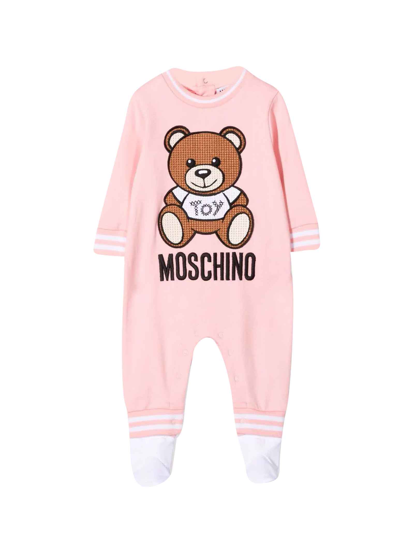 Moschino Pink Baby Girl Romper With Toy Print